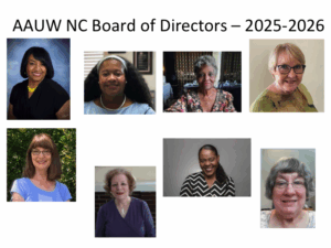 Head shots of AAUW NC Board of Directors members - 2025-2026